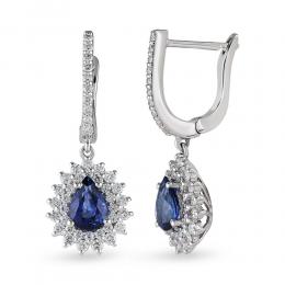 0,91ct Diamond Sapphire Earrings
